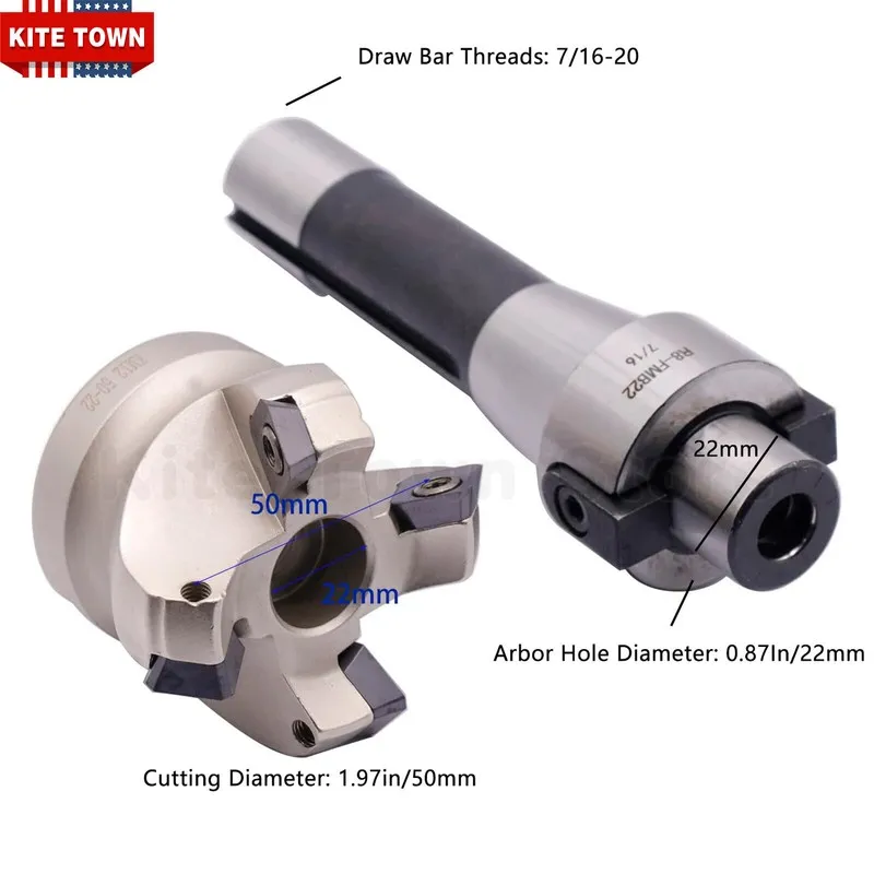 Режущий инструмент R8 FMB22 Arbor KM12 50MM Face End Mill Shell Cutter SEKT1204