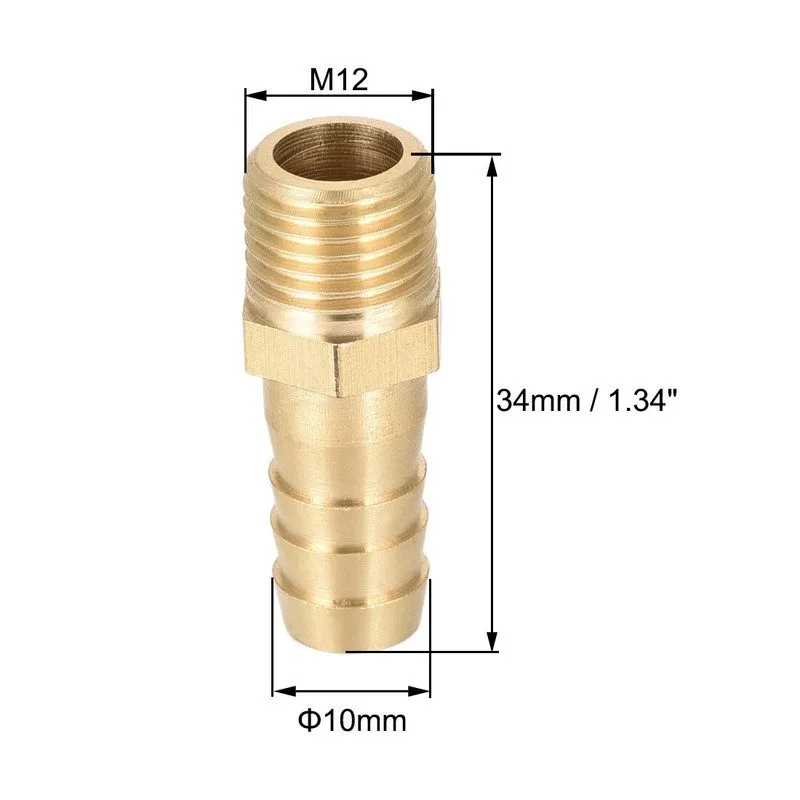 Датчик Brass Fitting Connector Metric M12x1.25 Male to Barb Hose ID 10mm