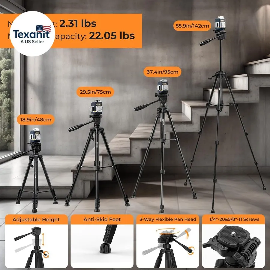 Нивелир CIGMAN 3D Laser Level with Tripod,Remote Control,Compact Design,4000mAh 