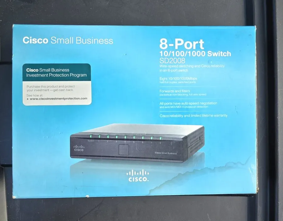 Коммутатор Cisco 8 Port 10/100/1000 Gigabit Ethernet Switch SD2008