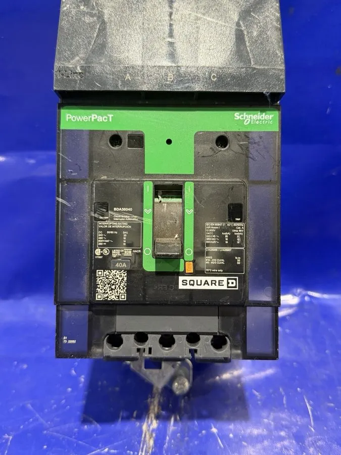 Автоматический выключатель BDA36040 40 Amp Square D 480V 3P I-Line Circuit Break