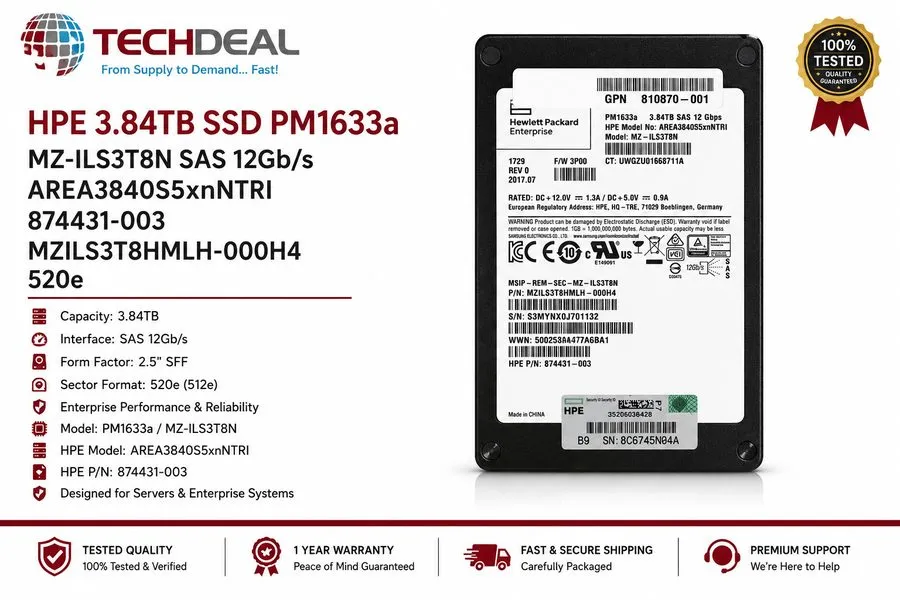SSD-накопитель Samsung PM1633a MZ-ILS3T8N 3.84TB SAS 12Gbps 2.5" EMC 118000519 I