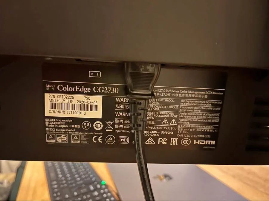Монитор EIZO ColorEdge CG2730 27 Inch WQHD IPS Monitor HDMI DP Rotation
