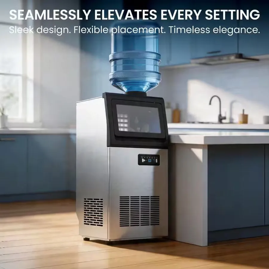 Льдогенератор 18.9" Countertop Pebble Ice Maker, 40Lbs/24H Portable Ice Machine- — фото лота 1