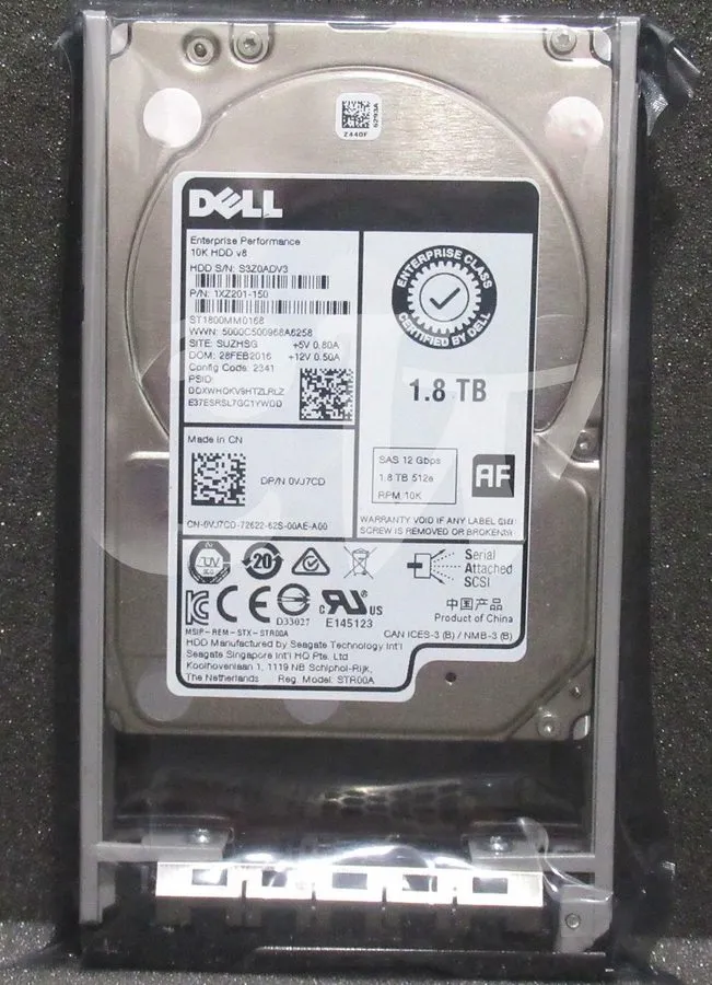 Жёсткий диск VJ7CD 0VJ7CD ST1800MM0168 Dell 1.8TB 10K RPM 12Gb/s 128MB 2.5"SAS H