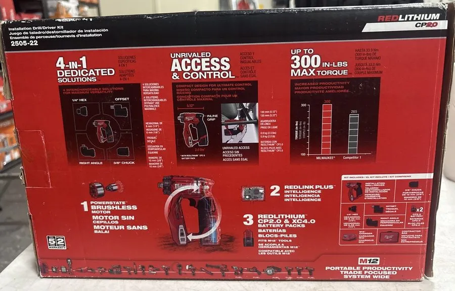 Режущий инструмент Milwaukee M12 2505-22 Fuel Cordless Drill Set Red — фото лота 1