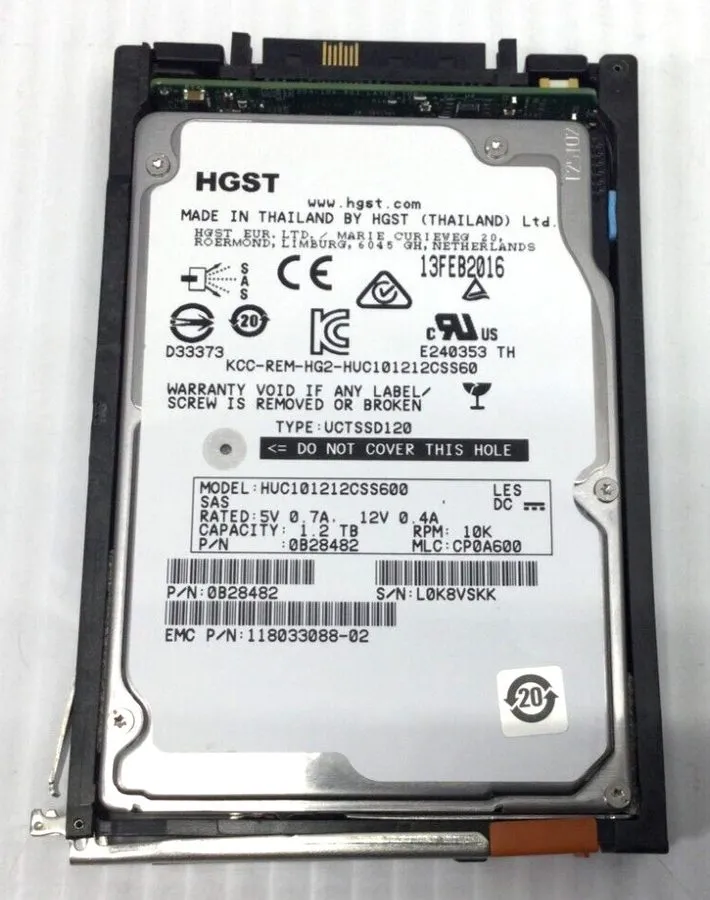 Жёсткий диск HGST HUC101212CSS600 0B28482 1.2TB 10K RPM 6Gb/s 2.5" SAS HDD Hard 