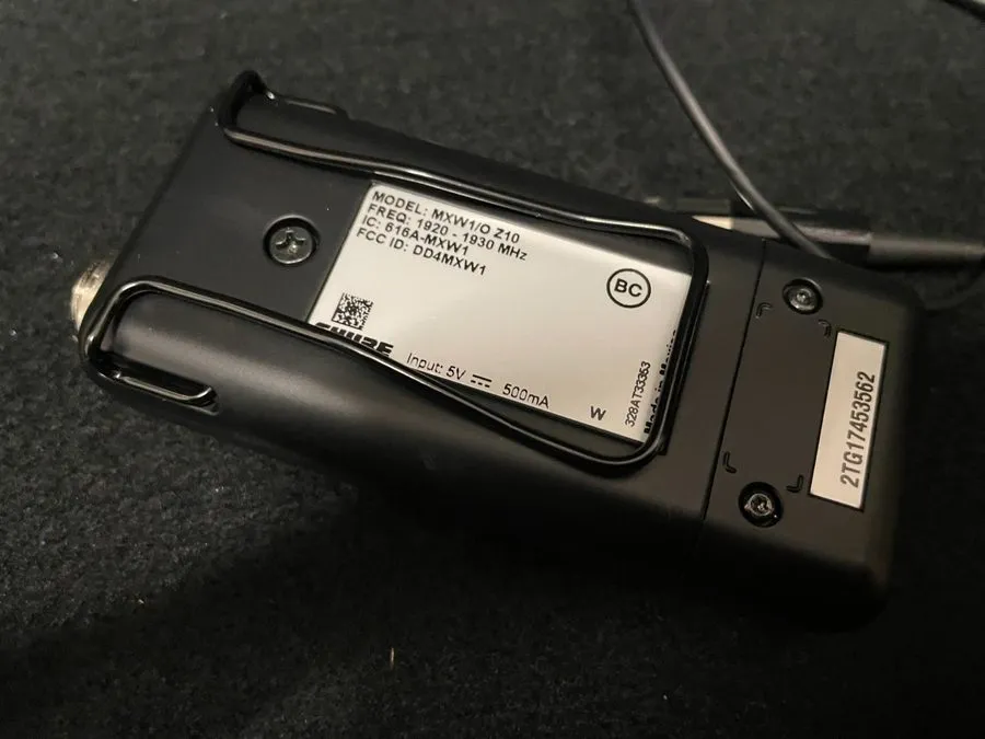 Передатчик Shure MXW1/O Z10 1920-1930 MHz Microphone Microflex Wireless Transmit