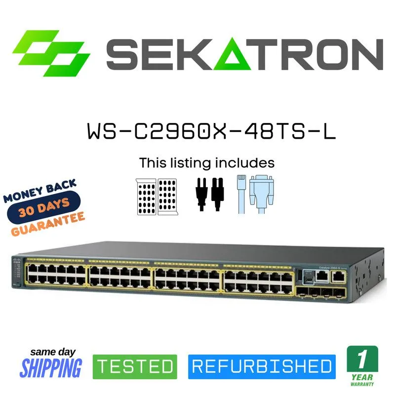 Коммутатор Cisco WS-C2960X-48TS-L C2960X 48-Port Gigabit PoE Ethernet Switch