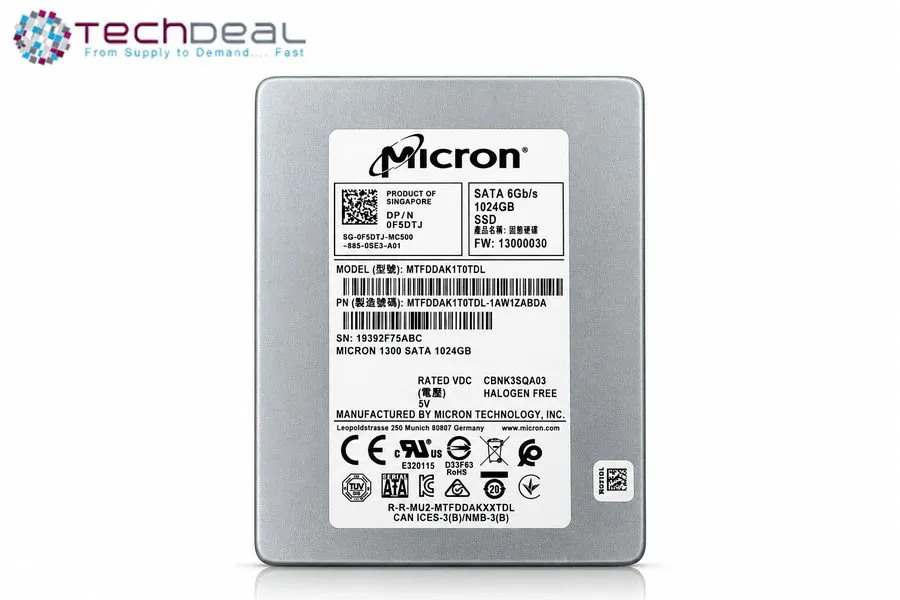 SSD-накопитель Micron 2.5" 1300 1TB SATA 6Gb/s SSD MTFDDAK1T0TDL Solid State Dri — фото лота 1