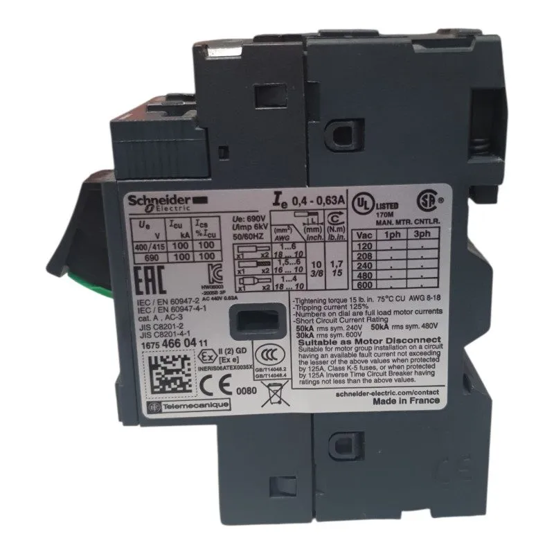 Автоматический выключатель Telemecanique GV2ME04 Motor Circuit Breaker 0.4-0.63A