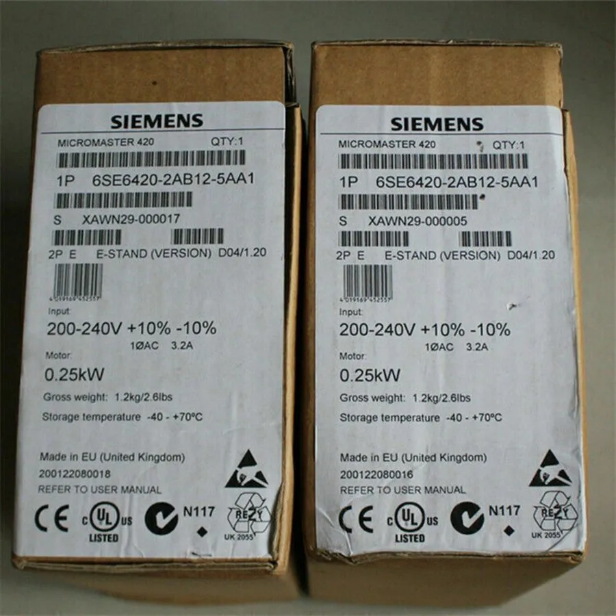 Частотный преобразователь Siemens MICROMASTER420 without filter 6SE6420-2AB12-5A