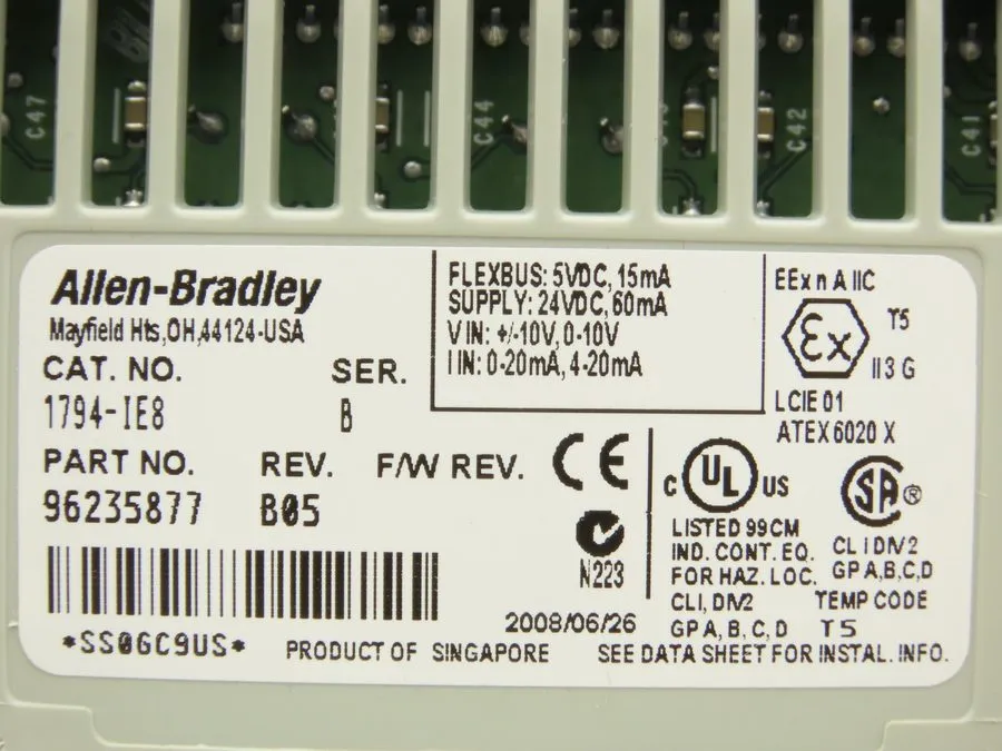 Модуль ввода-вывода Allen Bradley 1794-IE8 /B FLEX I/O 8-Channel Analog Current/