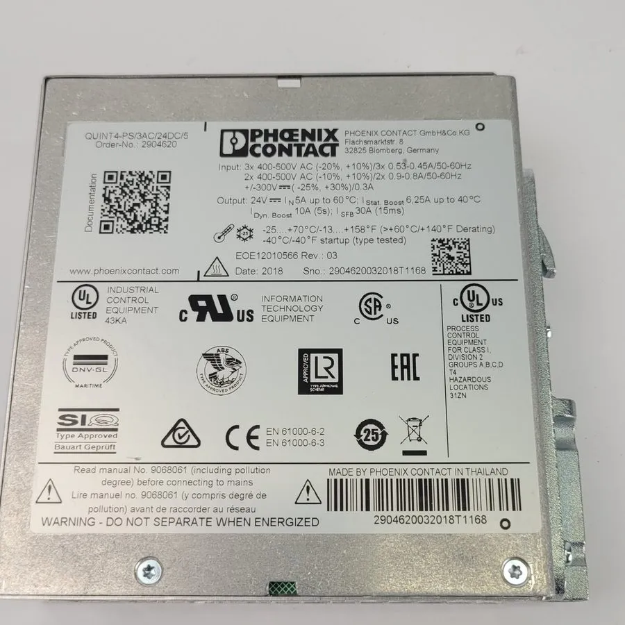 Блок питания Phoenix 2904620 QUINT4-PS/3AC/24DC/5 Switching Power Supply