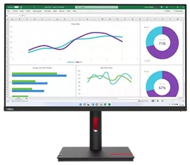 Монитор Lenovo ThinkVision T32h-30 32" Class WQHD LED Monitor 16:9 Raven Black — фото лота 1