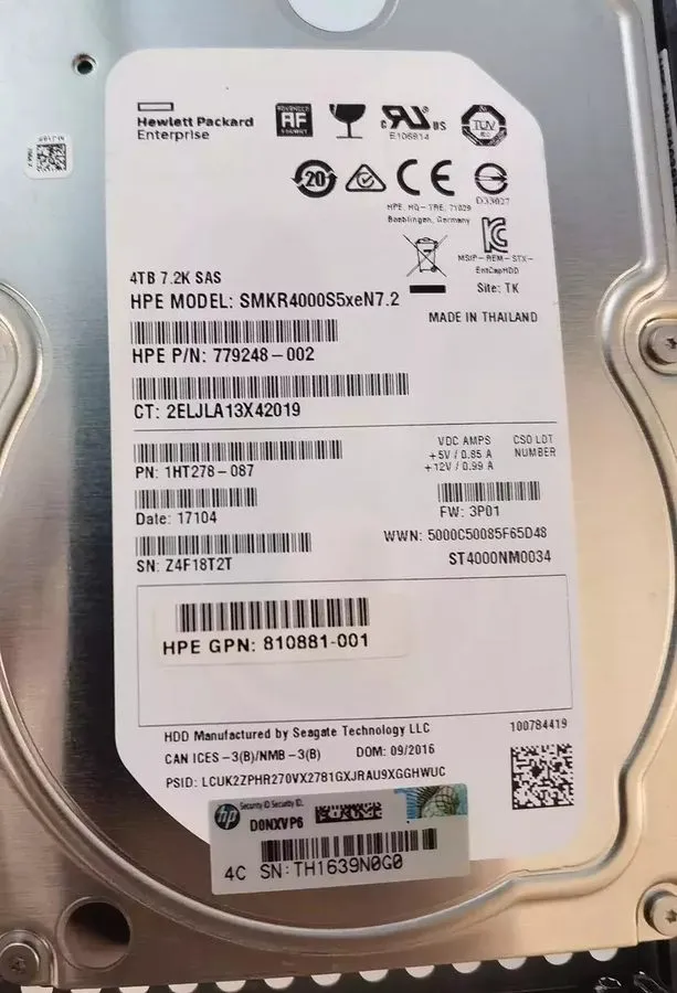 Жёсткий диск HPE 823124-001 4TB K2P87B 871864-001 3PAR 8000 SAS 7.2K LFF Hard Dr