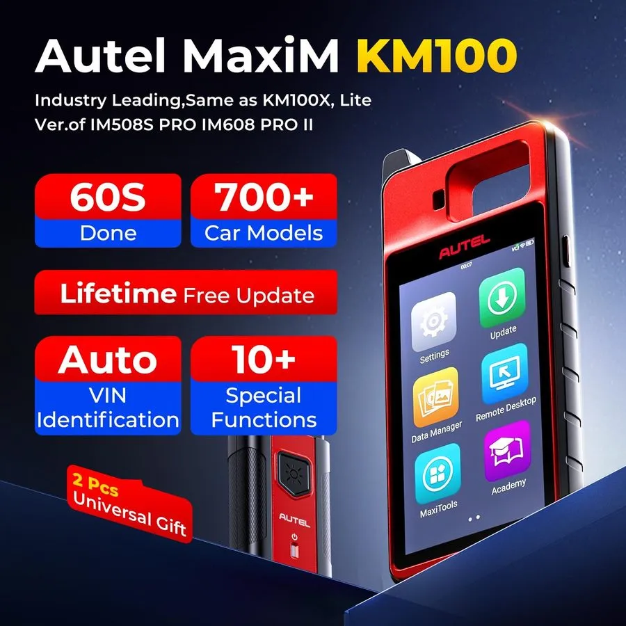 Диагностический сканер Autel Scanner MaxiIM KM100, 2026 Key FOB Programming Car 