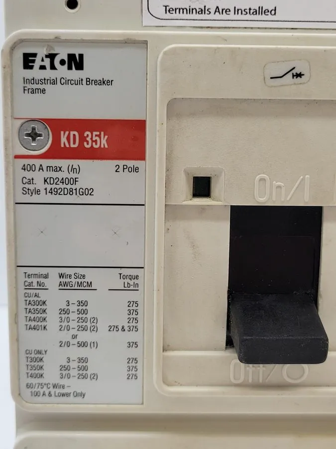 Автоматический выключатель Eaton KD2400F Bolt-On Circuit Breaker 400A 2P 480V 1P