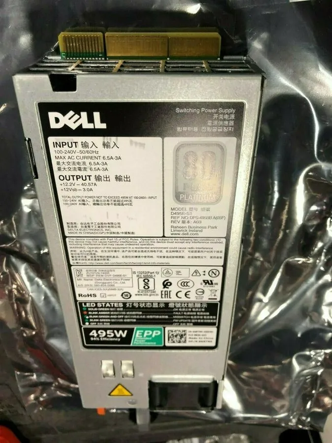 Блок питания GRTNK Dell PowerEdge R530 495W 80 Plus Platinum Hot Swap Power Supp