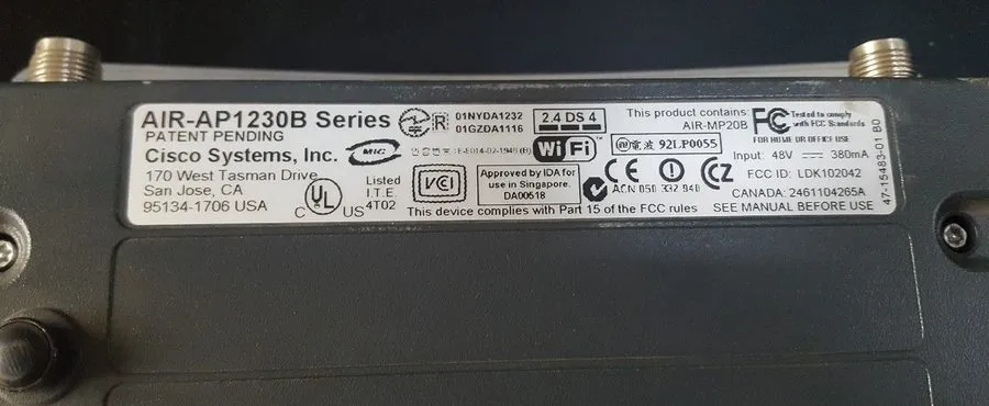 Точка доступа Wi-Fi CISCO AIR-AP1230B AIR-AP1230B-E-K9 WIRELESS ACCESS POINT (U2