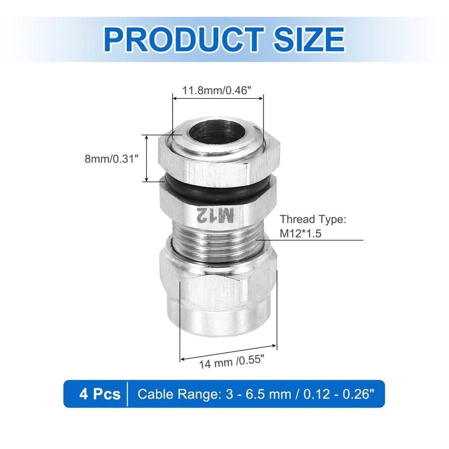 Датчик M12x1.5mm Cable Gland, Waterproof Cord Grip Connector