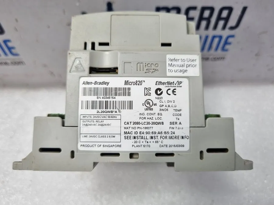 ПЛК 2080-LC20-20QWB Micro820 20 I/O ENet/IP Controller Allen-Bradley