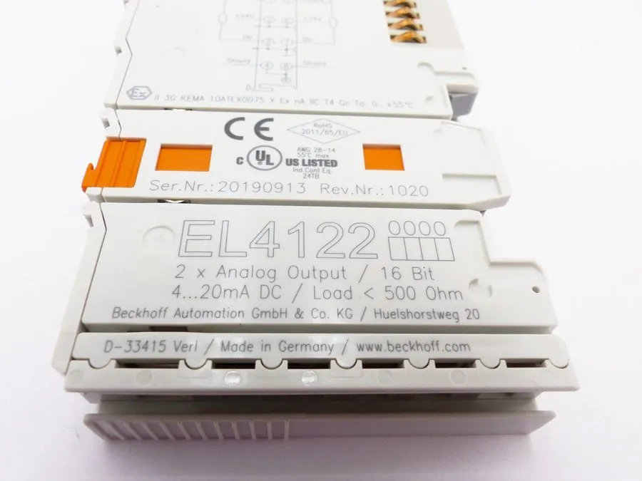 Модуль ввода-вывода Beckhoff EtherCAT Terminal 2 Channel Analog Output 4-20 mA E