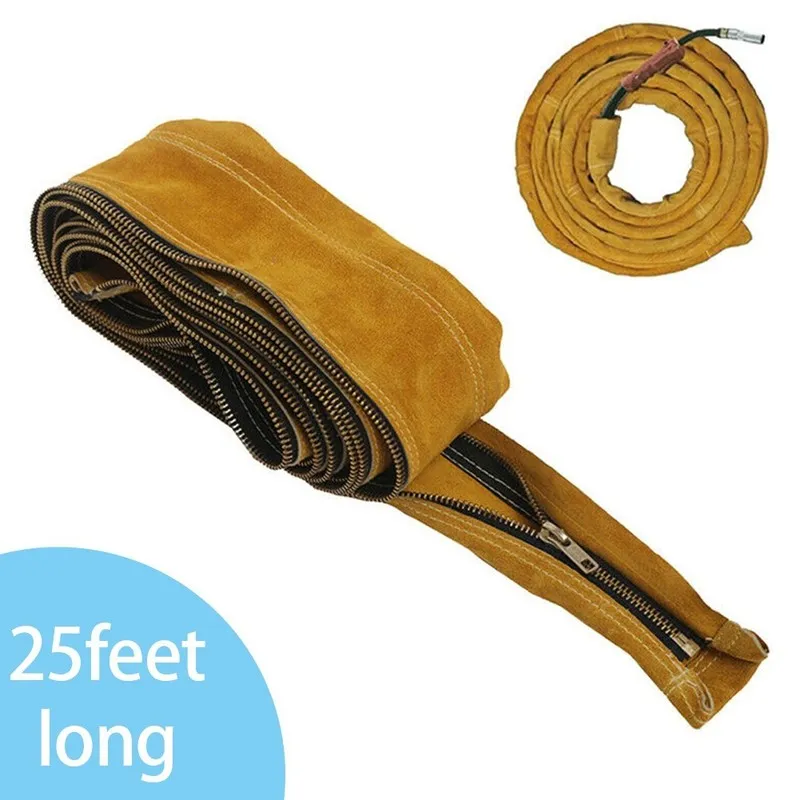 Сварочная горелка TIG MIG Cowhide Leather Welding Torch Hose Sheath 11point5ft/2 — фото лота 1