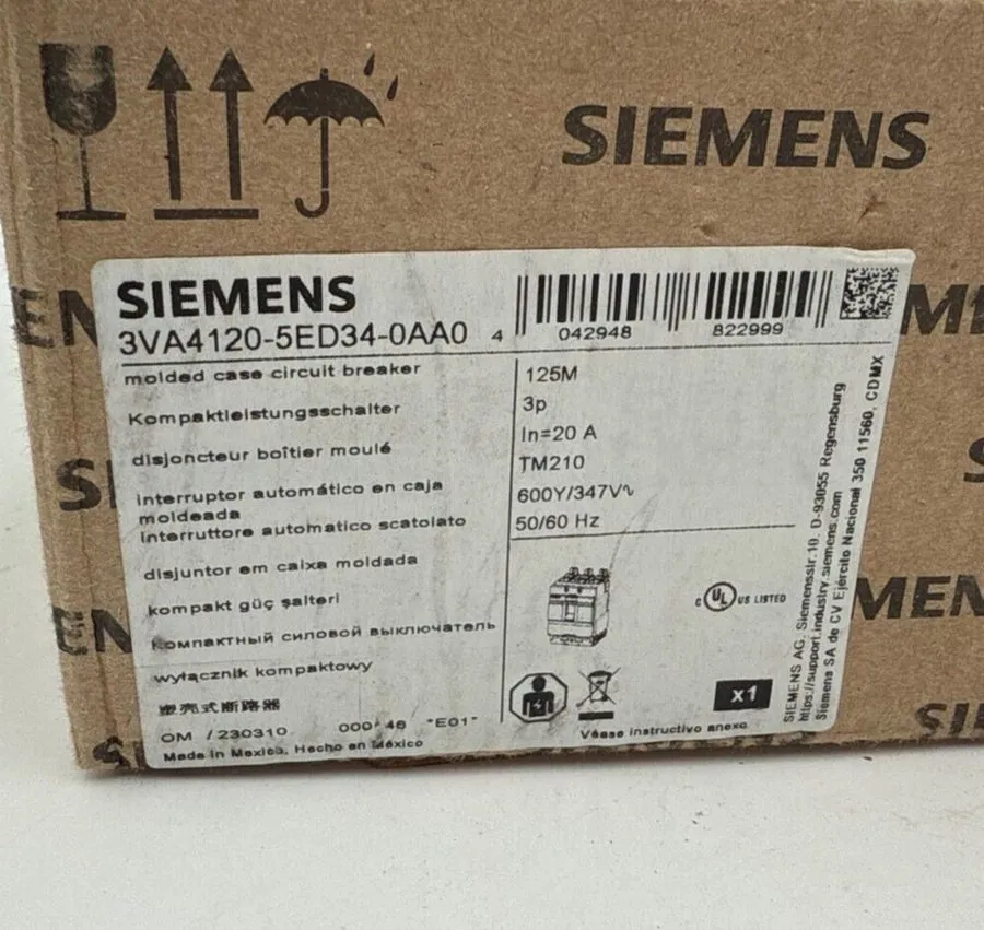 Автоматический выключатель SIEMENS 3VA4120-5ED34-0AA0 ,CIRCUIT BREAKER, 3P/20A /