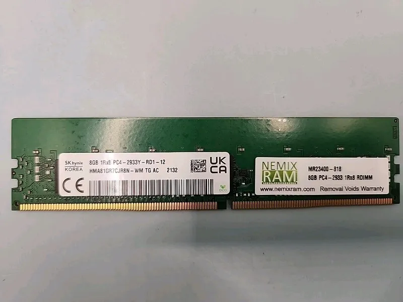 Модуль памяти SK Hynix 8GB DDR4 2933MHz ECC REG RDIMM Server RAM 1Rx8 HMA81GR7CJ