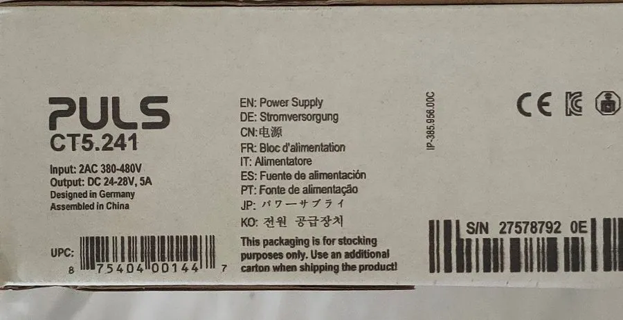 Блок питания PULS DIMENSION CT5.241 3-Phase DIN Rail Power Supply 24VDC 5A 120W