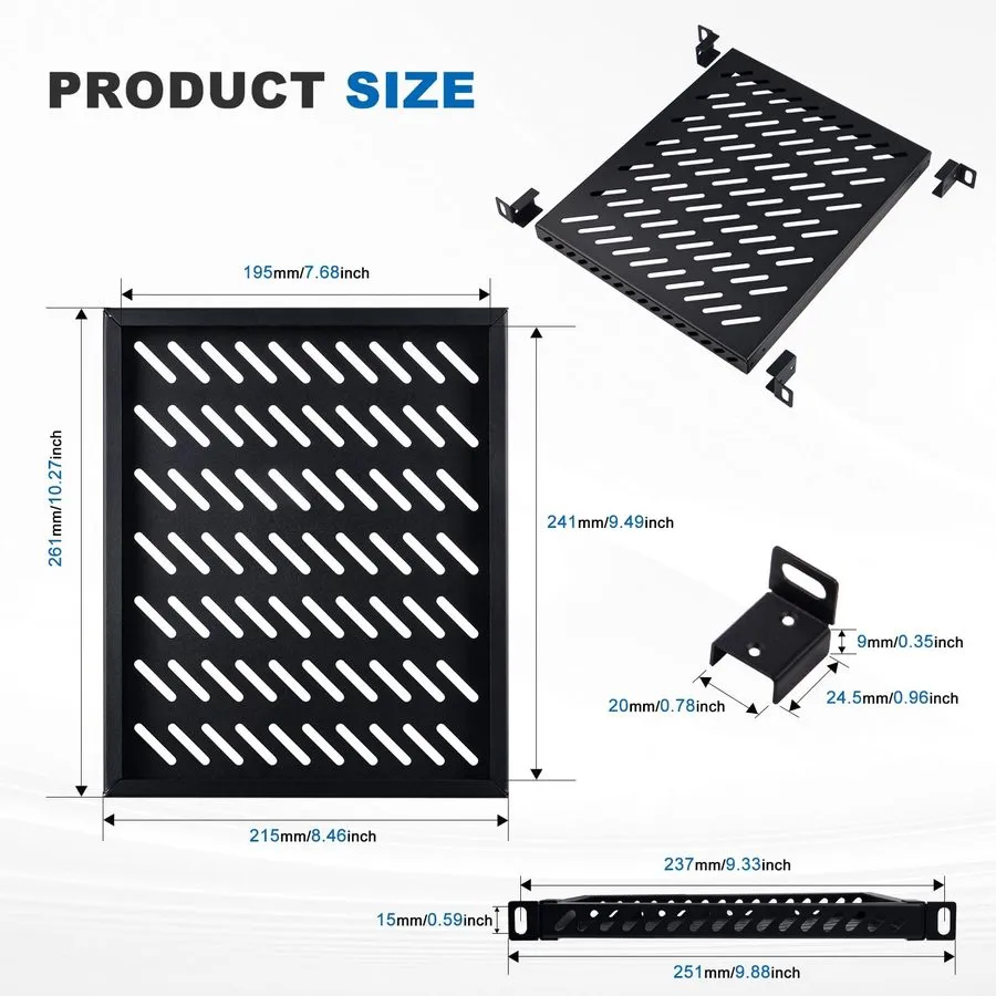 Стойка/шкаф 10 inch 0.5U High Duty Vented Rack Shelf для DeskPi RackMate T2/T0 P — фото лота 1