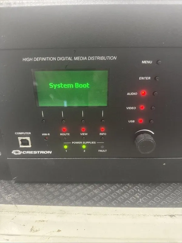 Видеокоммутатор Crestron DM-MD8X8-RPS 8x8 Media Switcher w/ 4K DSP & Fiber Cards — фото лота 1