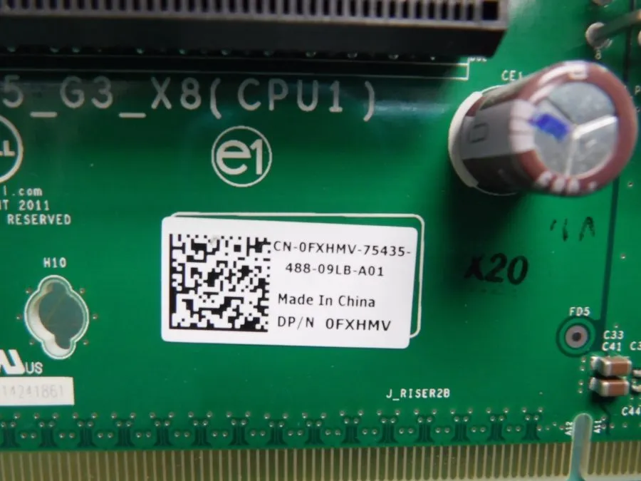 Райзер-плата Dell FXHMV PowerEdge R720 2x PCi-e Server Riser Card 0FXHMV