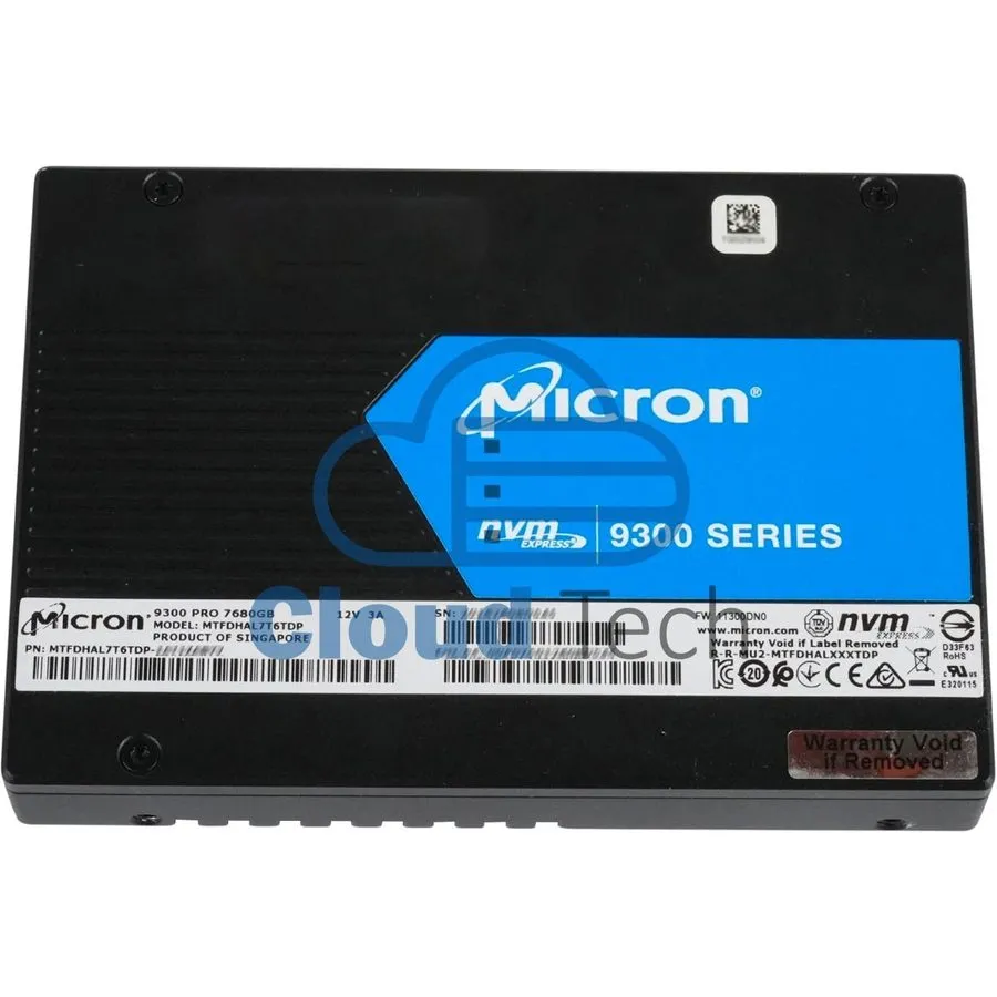 SSD-накопитель Micron MTFDHAL7T6TDP 9300 PRO 7.68TB PCIe Gen3.0 x4 NVMe 2.5" U.2