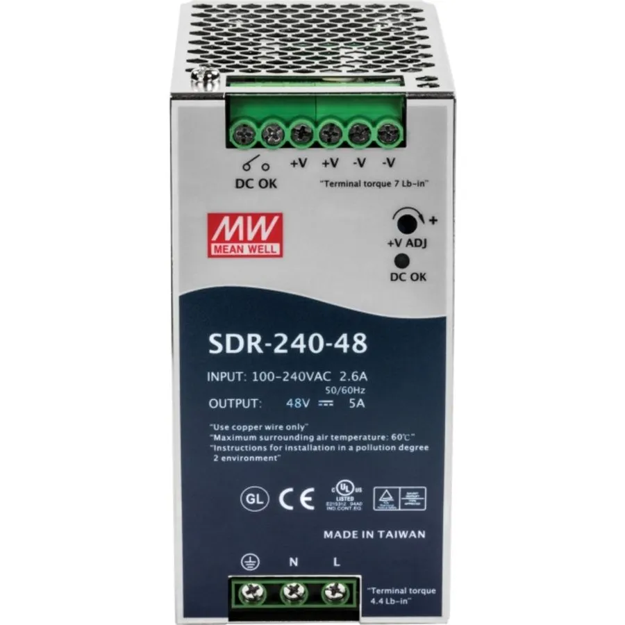 Блок питания MEAN WELL SDR-240-48 240W/5A DIN-Rail 48VDC Industrial Power Supply