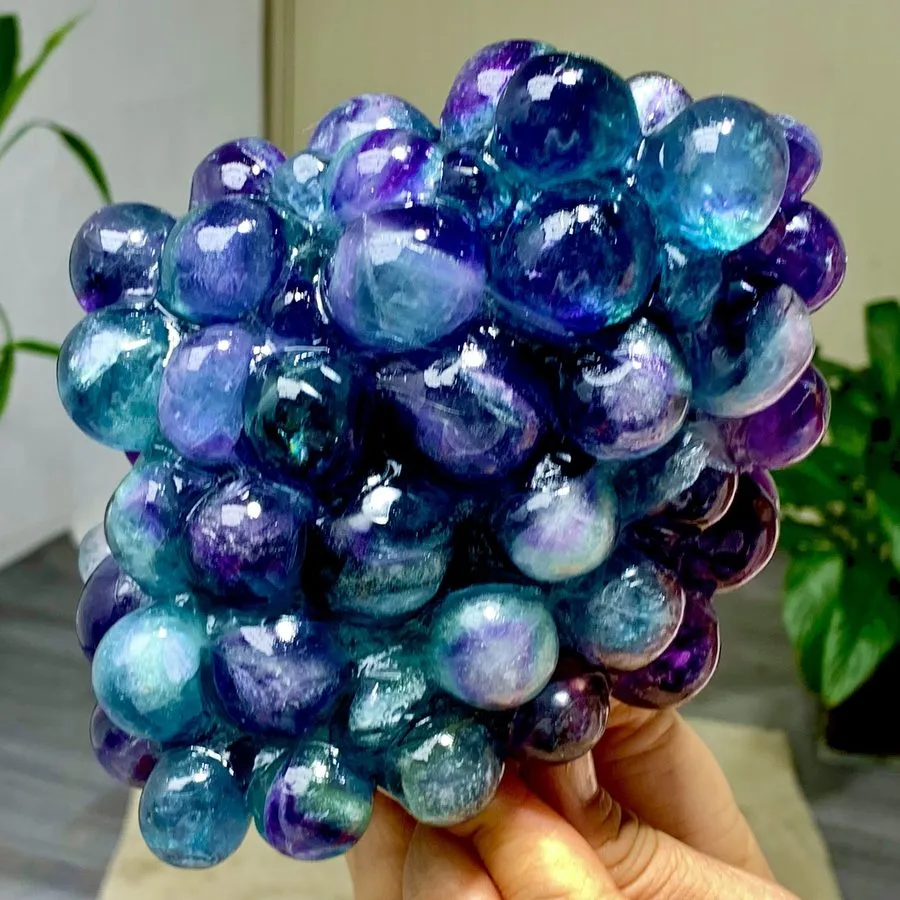 Лабораторный прибор 5.01LB Natural purple-green fluorite grape shape Crystal Mad