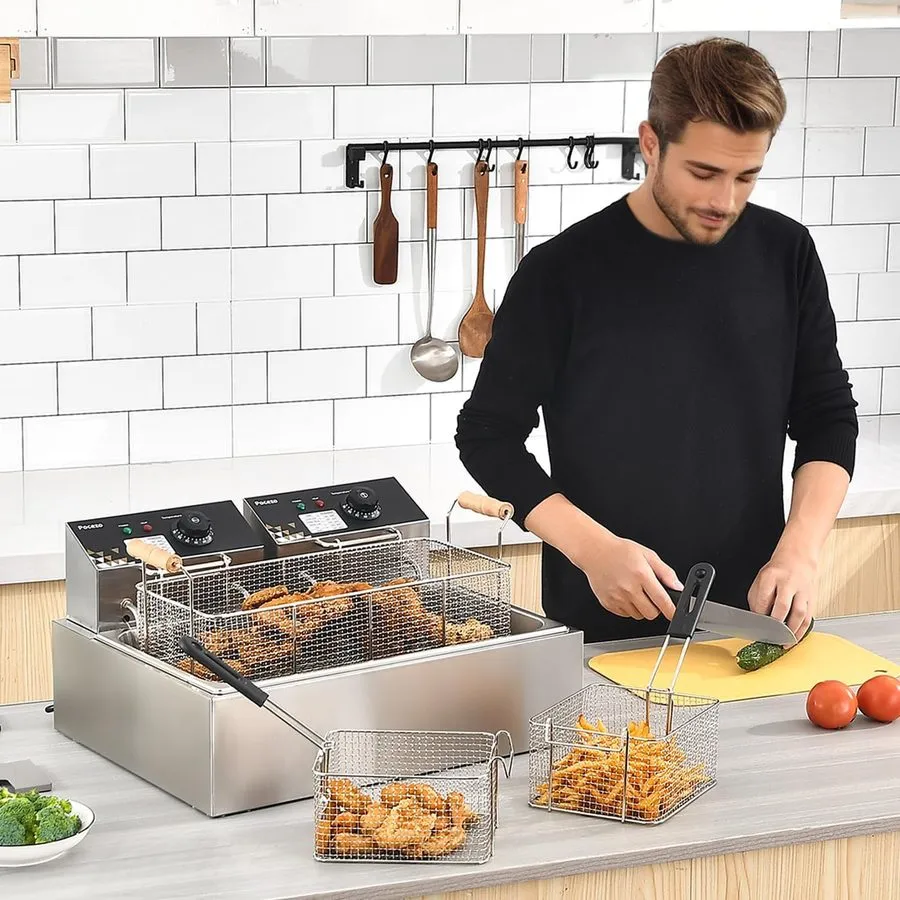 Фритюрница Electric Deep Fryer 22.6L/24QT Stainless Steel Large Capacity Commerc