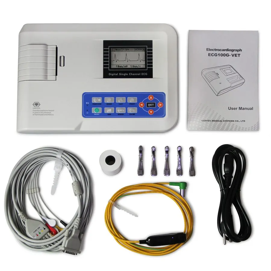 Электрокардиограф CONTEC ECG100G-VET Veterinary ECG EKG Machine 1 Channel Electr