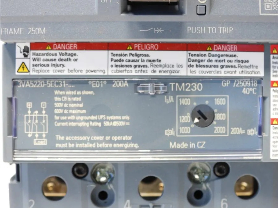Автоматический выключатель Siemens 3VA5220-5EC31-0AA0 Circuit Breaker 200A 3-Pol