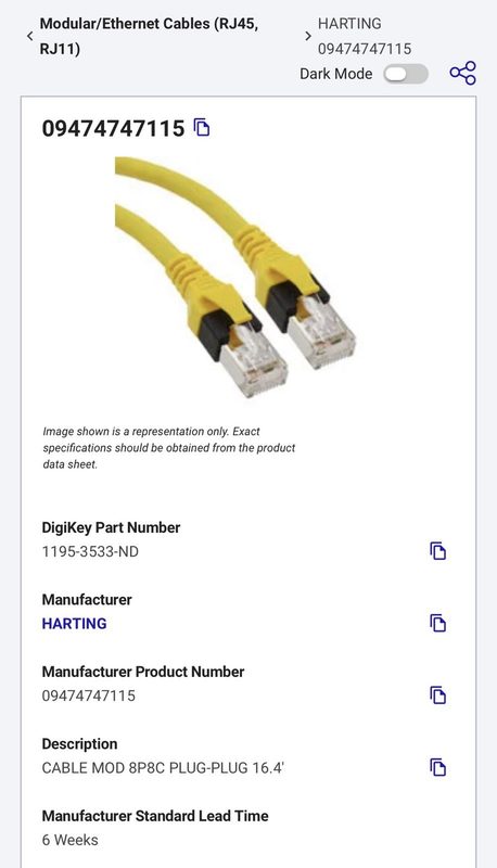 Кабель Harting 09474747115
