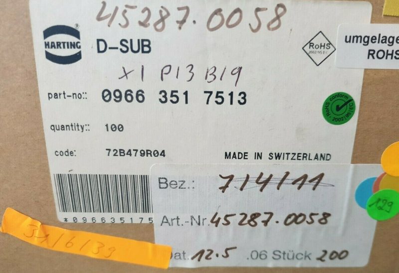 Разъём Harting 09663517513