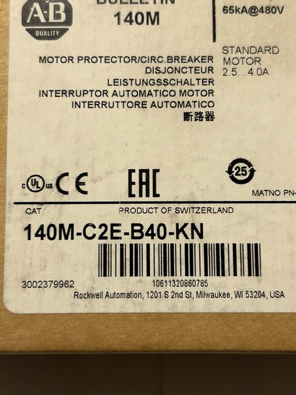 Автоматический выключатель Allen-Bradley 140M-C2E-B40-KN