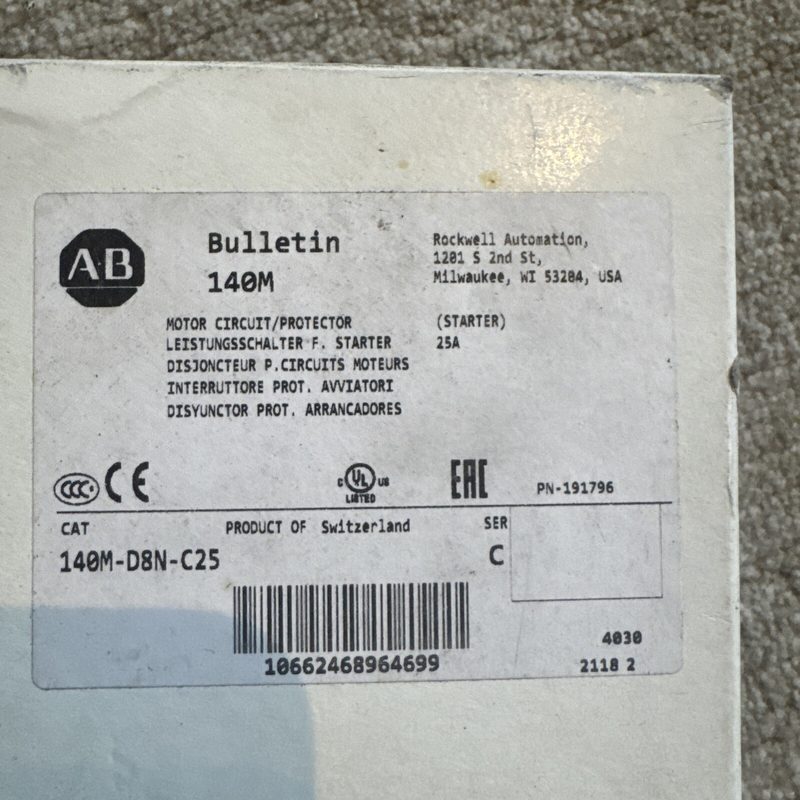 Автоматический выключатель 140M-D8N-C10/C16/C20/C25/B40