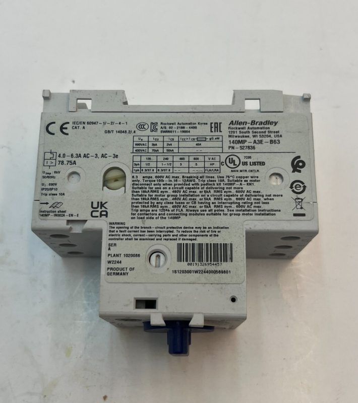 Автоматический выключатель Allen-Bradley 140MP-A3E-B63