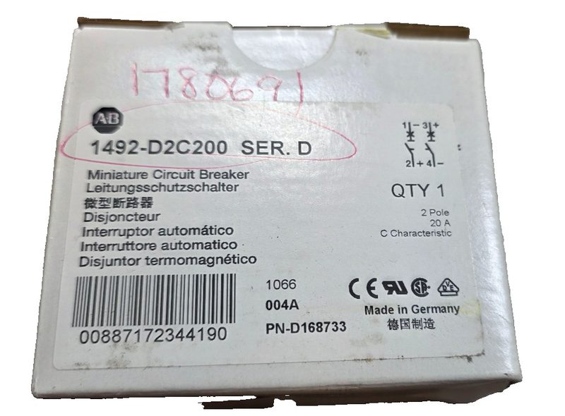 Автоматический выключатель Allen-Bradley 1492-D2C200
