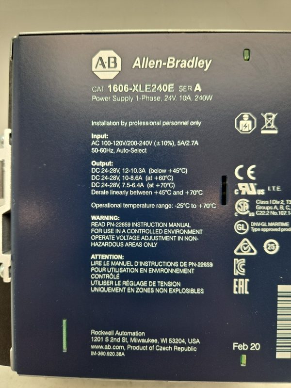 Блок питания Allen-Bradley 1606-XLE240E