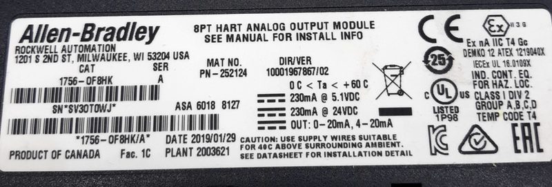 Модуль ввода-вывода Allen-Bradley 1756-OF8HK