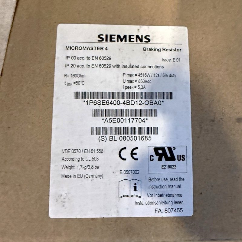 Частотный преобразователь Siemens 1P6SE6400-4BD12-0BA0