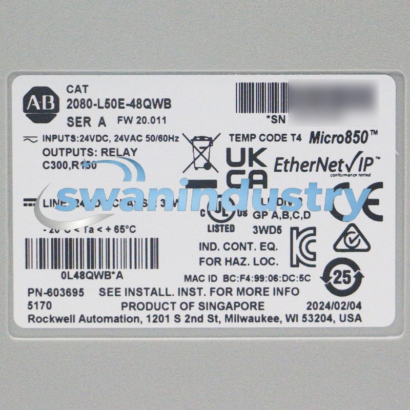 ПЛК Allen-Bradley 2080-L50E-48QWB